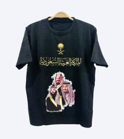 تيشيرت اليوم الوطني اسود فينيل ذهبي